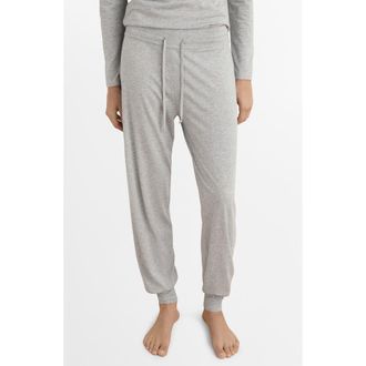 Mango Lyocell & Cotton Pajama Joggers in Light/pastel Grey at Nordstrom, Size Large