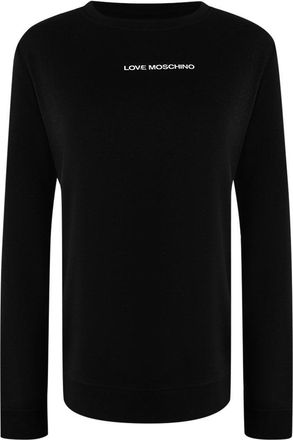 Love Moschino Unisex Sweatshirt met lange mouwen en klein logo voor volwassenen (Zwart)