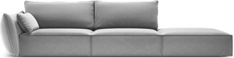 BLOOMINGLOFT 4-Sitzer Designsofa Vanda mit Ottomane rechts - Samtbezug