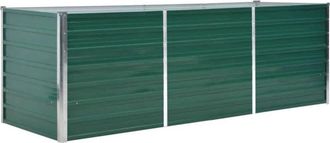 vidaXL Vidaxl - Arriate de jardín de acero galvanizado verde 240x80x77 cm