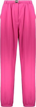 Moschino Broek met logoband - Dames - Straight fit broeken - Roze - XS - Polyester - Broeken