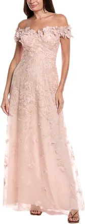 Teri Jon by Rickie Freeman Teri Jon By Rickie Freeman Butterfly Applique Gown