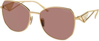 Prada PR 57YS 5AK10D Womens Sunglasses Gold Size 57