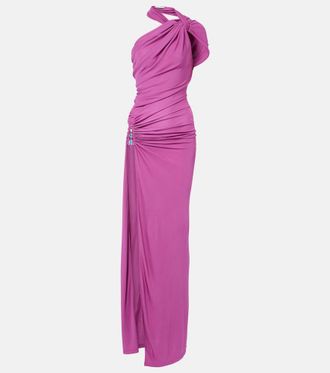 CHRISTOPHER ESBER Embellished halterneck jersey gown