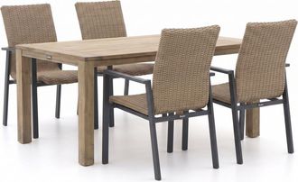 Manifesto Furniture Manifesto Villongo/ROUGH-S 160cm dining tuinset 5-delig stapelbaar