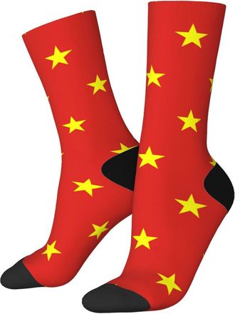 Generic Men Women Socks Flag Of Vietnam Crew Socks Durable MenS Dress Sock Hard Wearing Ladies Socks, For Outdoor, Walking, Baseball, 40Cm