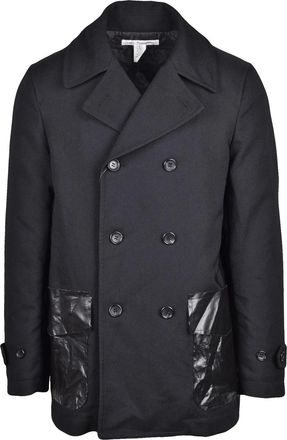 Comme Des Gar&ccedil;ons Black EVA Quilted Button Peacoat