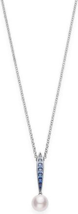 Mikimoto Ocean Sapphire & Pearl Pendant Necklace in White Gold at Nordstrom, Size 18