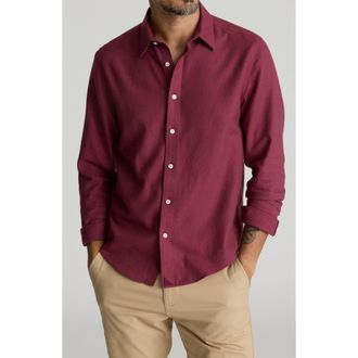 UNTUCKit Veneto Regular Fit Textured Wrinkle Free Cotton Button-Down Shirt in Mid Red at Nordstrom, Size Xx-Large