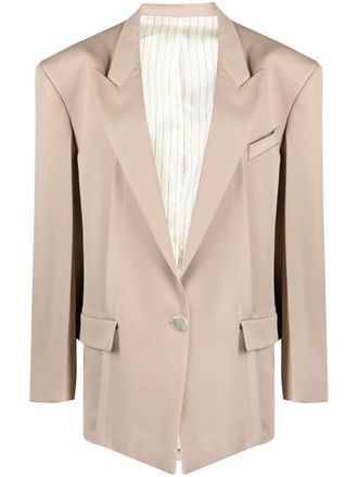 The Attico Blazer monopetto Glen oversize - Marrone