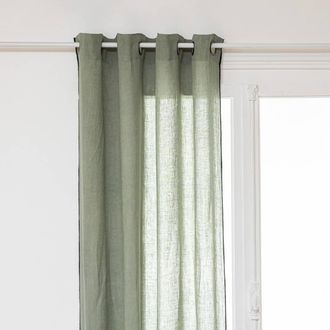 Atmosphera Atmosphera - Cortina Linah Lino - Verde Celad&oacute;n - 130x260 Cm Cr&eacute;ateur DInt&eacute;rieur