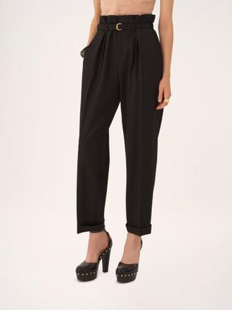 Chlo&eacute; High-Waist Pleated Trousers - Black