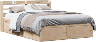 vidaXL Vidaxl - Estructura De Cama Con Cabecero Madera Maciza Pino 135x190 Cm