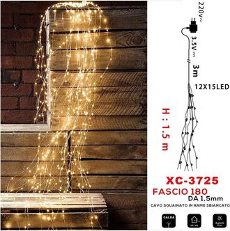 Trade Shop Trade Shop - Fascio Luminoso 180 Microled Luce Calda Cavo Sguainato In Rame Sbiancato Xc-3725