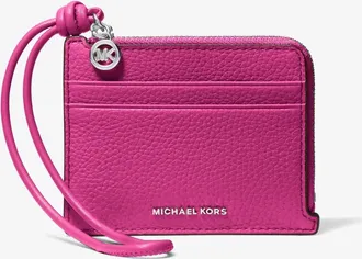 Michael Kors Jet Set Small Pebbled Leather Card Case Wristlet