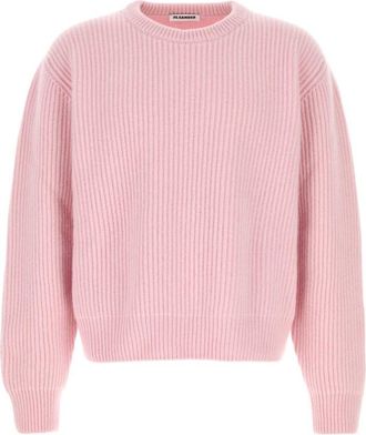 Jil Sander Pink Crew Neck Sweaters