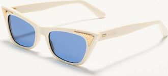 Valentino Occhiale Cat-Eye In Acetato Donna AVORIO/BLUE 51