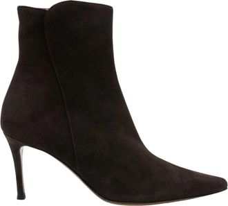 Roberto Festa Milano Saki Enkellaars - Dames - Laarzen met Hak - Bruin - 38 1/2 EU - Su&egrave;de - Schoenen