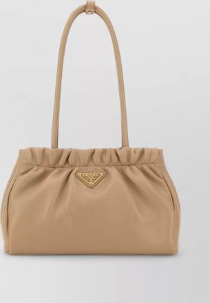 Prada nappa leather shoulder bag ruched design