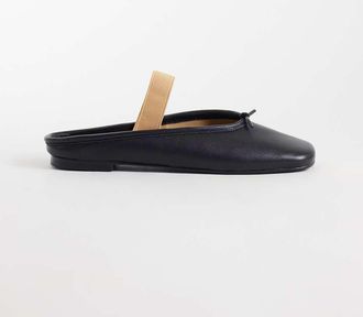 Tony Bianco City sabot bassi in pelle nera-Nero