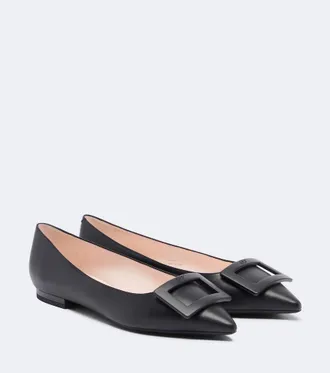 Roger Vivier Gommettine Ball leather ballet flats