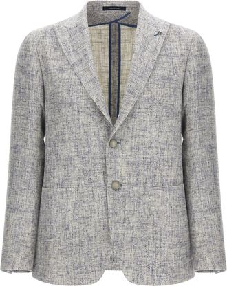 Tagliatore Light Grey Textured Blazer