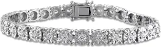 Mimi & Max Created Forever 1 - 3 1/8ct TW Lab-Grown Diamond Tennis Bracelet Sterling Silver