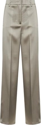 Blanca Vita High-rise Plooibroek - Dames - Straight fit broeken - Beige - 2XS - Leer - Broeken