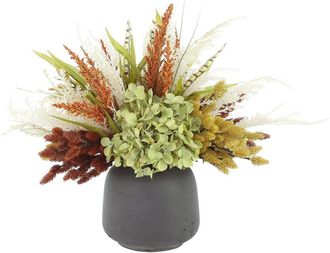 Creative Displays Inc. Handmade Fall Candleholder With Kalanchoes & Hydrangeas