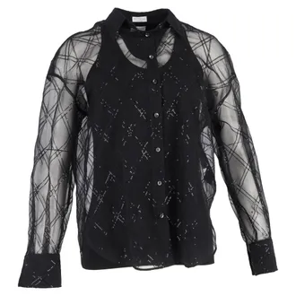 Brunello Cucinelli Sequin-Embellished Blouse In Black Silk