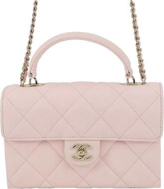 Chanel 2021-2025 CC Quilted Caviar Top Handle Bag satchel - Rosa