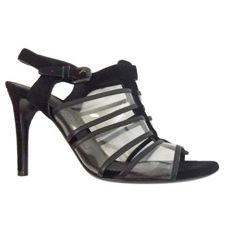 Bottega Veneta black leather transparent heeled sandals Size 36
