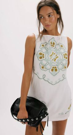 Free People Electric Garden Mini Dress In Ivory Combo