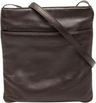 Loewe Pre-owned Cross Body Bags, female, Brown, Size: ONE SIZE Pre-owned Nappa Leather Crossbody Bag