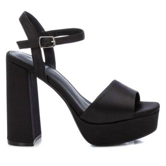 Xti Womens Heeled Platform Sandals In Black