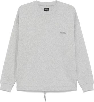 Ermenegildo Zegna Felpa con logo ricamato - Grigio