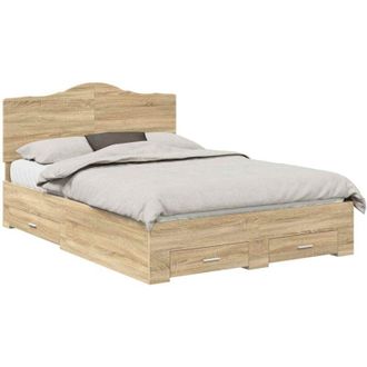 vidaXL Bed Frame with Drawer Sonoma Oak 150 x 200 cm Engineered Wood vidaXL