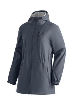 Maier Sports Parka MAIER SPORTS ArorA Loop W, Damen, Gr. 36, blau (graublau), 100% Polyester, Jacken Parka, Damen Jacke wasserdicht, Outdoorjacke, 3 Taschen aussen