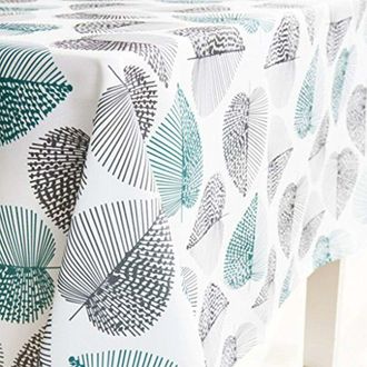OEM [mai Usato]tovaglia Rettangolare Impermeabile, Resistente, Antimacchia, In Tessuto Oxford Con Motivo A Foglie, Ideale Per Tavolo Da Pranzo, Picnic, Fe