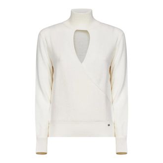 Herno Truien & Vesten, Dames, Wit, M, Wol, Turtleneck Sweater