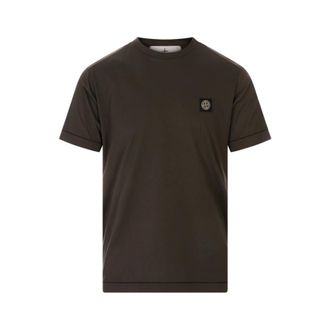 Stone Island T-Shirts, male, Gray, Size: S 2100027 60/2 Cotton Jersey