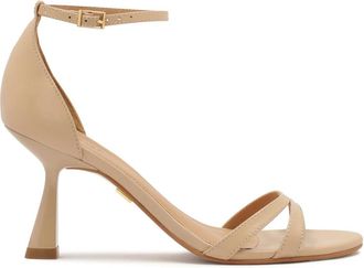Kazar Beige sandalen met kitten heels - Dames - Sandalen met hakken - Beige - 40 EU - Leer - Schoenen