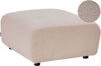 Beliani Ottoman Beige Boucle Living Room Modern KIVVIK