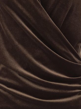 F.it Womens Sweater Stretch Velvet Brown Polyester