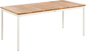 Beliani Tavolo Da Giardino 180 X 90 Cm, 6 Posti, Con Piano A Doghe In Legno Di Acacia E Struttura In Metallo, Marrone, Corricella