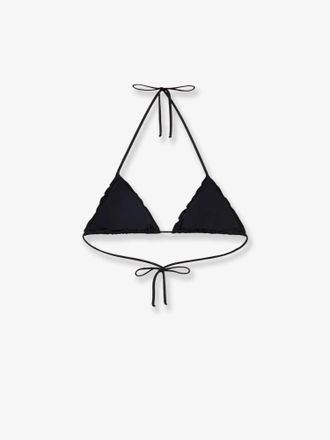 MC2 Saint Barth Lurex-Threaded Viscose Bikini Top - Black