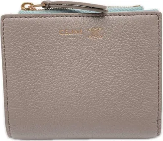 Celine Blue Grayish Leather Wallet (Bi-Fold) (Pre-Owned)