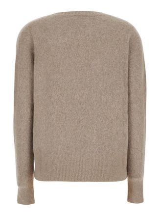 Merci V-Neck Long Sleeve Sweater - Beige