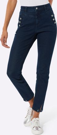 Cr&eacute;ation L Bequeme Jeans CREATION L, Damen, Gr. 36, Normalgr&ouml;ssen, dunkelblau, 56% Baumwolle, 19% Polyester, 14% Lyocell, 10% Viskose, 1% Elasthan, unifarben, la