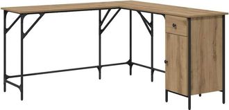 vidaXL Desk Artisan Oak 141 x 141 x 75 cm Engineered Wood vidaXL